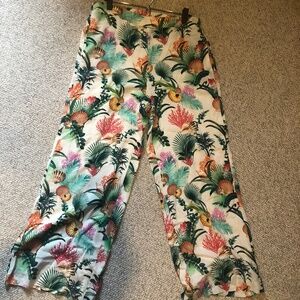 Floral print wide leg pants, Boston Proper, size M